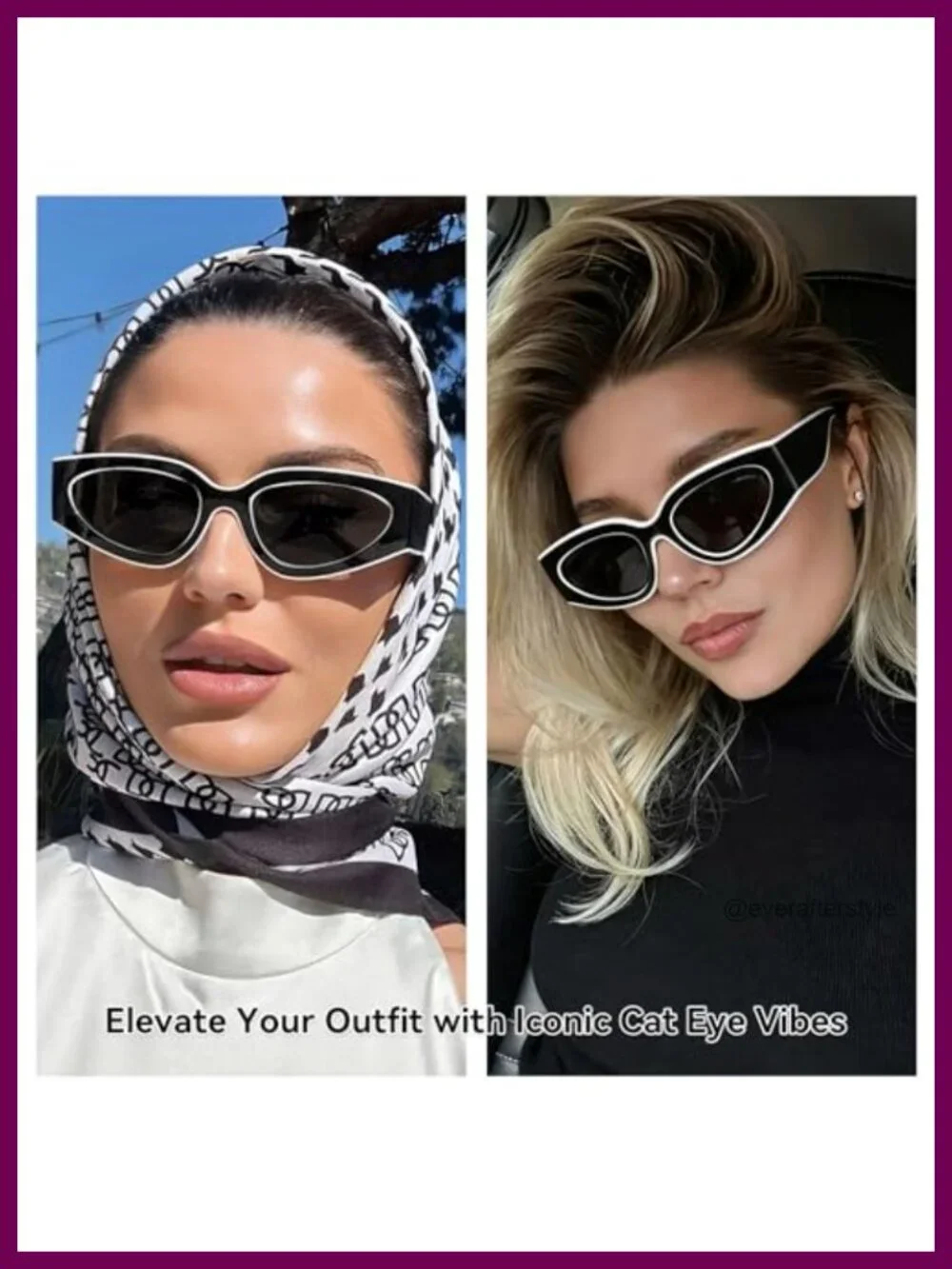 Oversized Cat Eye Sunglasses for Women 90s Retro Shades with UV Protection
